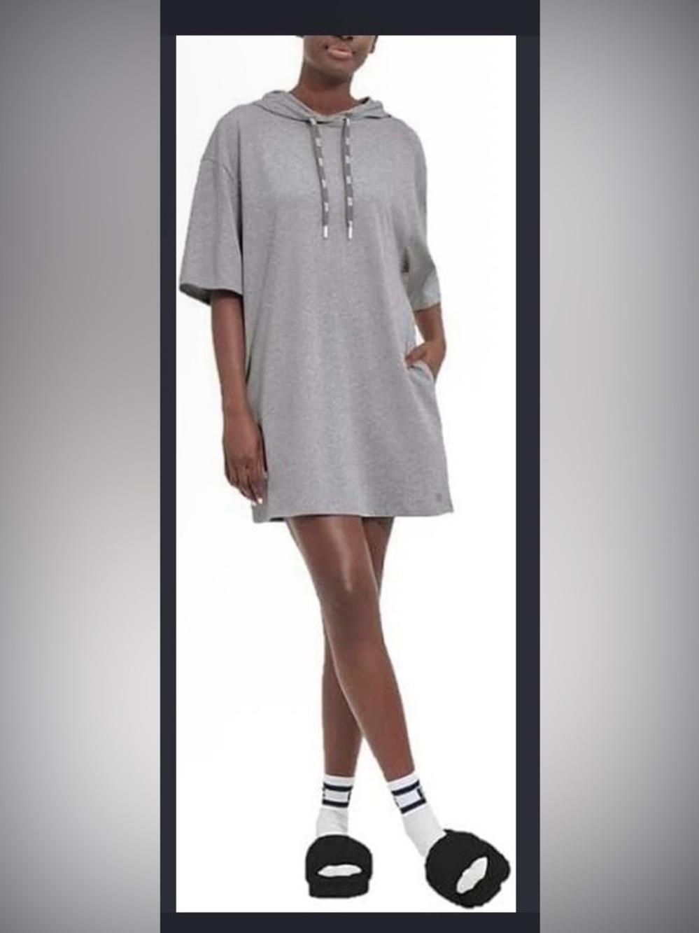 Ugg Kassey Hoodie T-shirt Dress- Heather Grey